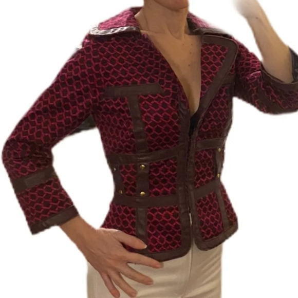 Arden B Pink/Purple Leather Jacket - Picture 8 of 16